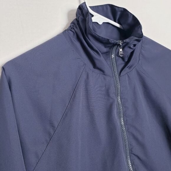 Under Armour Gray Semi Fitted Zip Up Windbreaker Jacket Women's Size Large - Picture 2 of 9